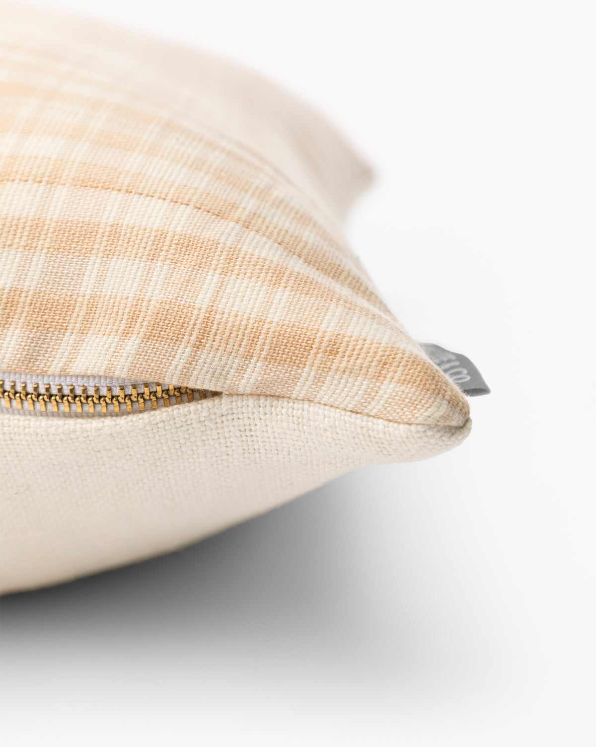 Fodera per cuscino a quadri rosa chiaro e bianco vintage